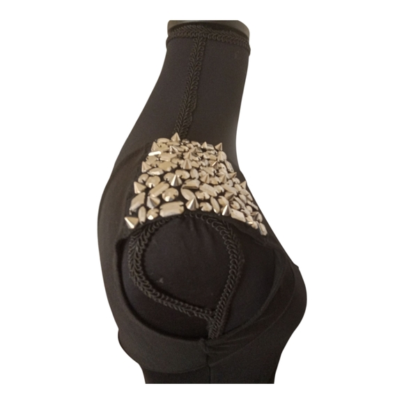 Sparkle & Fade Black Dress with Embellished Shoulders - Picture 2 of 4